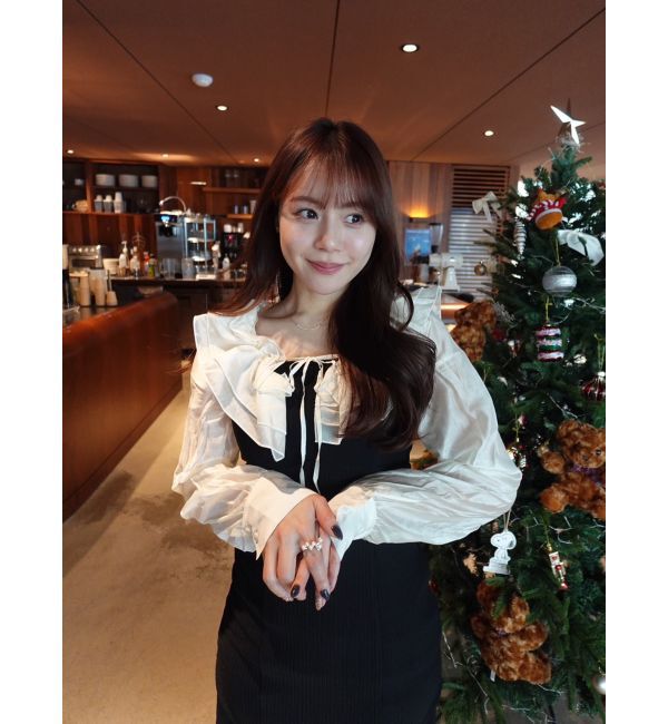 dazzlin「フリルカラードッキングリブワンピース」|ワンピース|