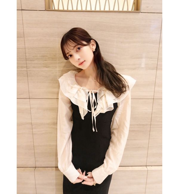 dazzlin「フリルカラードッキングリブワンピース」|ワンピース|