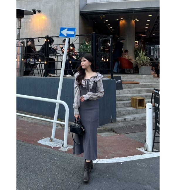 dazzlin「フリルカラードッキングリブワンピース」|ワンピース|