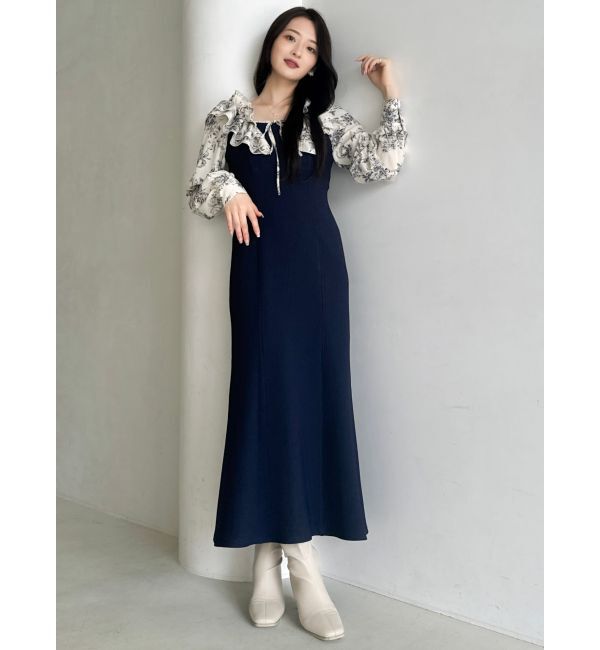 dazzlin「フリルカラードッキングリブワンピース」|ワンピース|