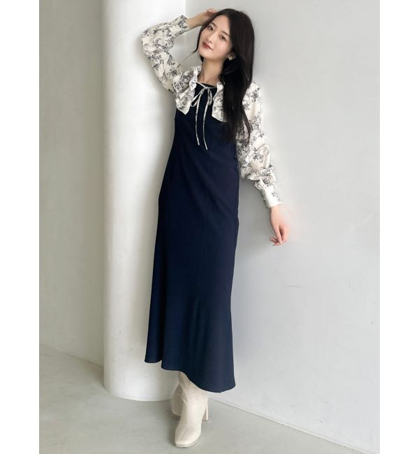 dazzlin「フリルカラードッキングリブワンピース」|ワンピース|