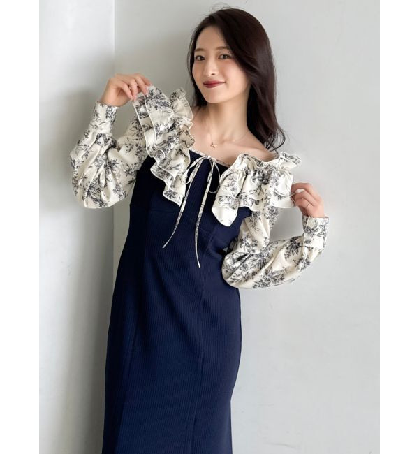 dazzlin「フリルカラードッキングリブワンピース」|ワンピース|