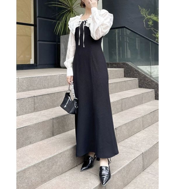 dazzlin「フリルカラードッキングリブワンピース」|ワンピース|