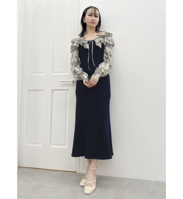 dazzlin「フリルカラードッキングリブワンピース」|ワンピース|