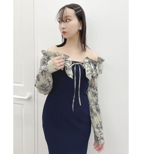 dazzlin「フリルカラードッキングリブワンピース」|ワンピース|