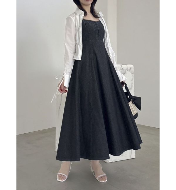 dazzlin「フロントホックデニムジャンスカ」|ワンピース|