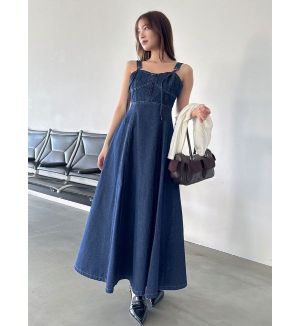 dazzlin「フロントホックデニムジャンスカ」|ワンピース|
