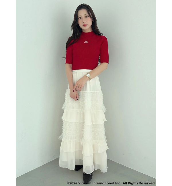 MERCURYDUO「【EMILY IN PARISコラボ】 ロゴエンブロイダリーニット」|ニット・セーター|