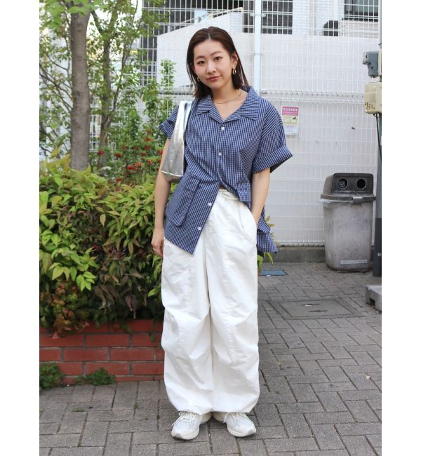 Ungrid「【WEB限定】ハーフスリーブチェックルーズシャツ」|シャツ・ブラウス|