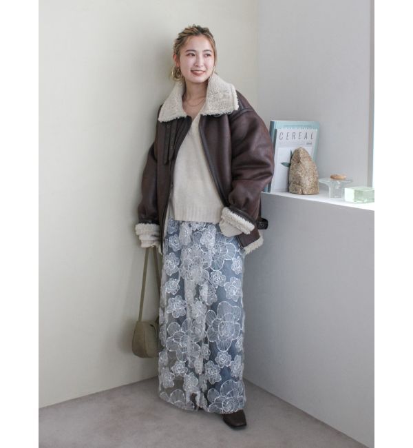 Ungrid「フェイクムートンボアブルゾン」|ブルゾン・スタジャン|