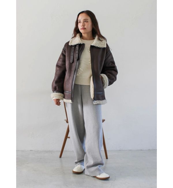 Ungrid「フェイクムートンボアブルゾン」|ブルゾン・スタジャン|