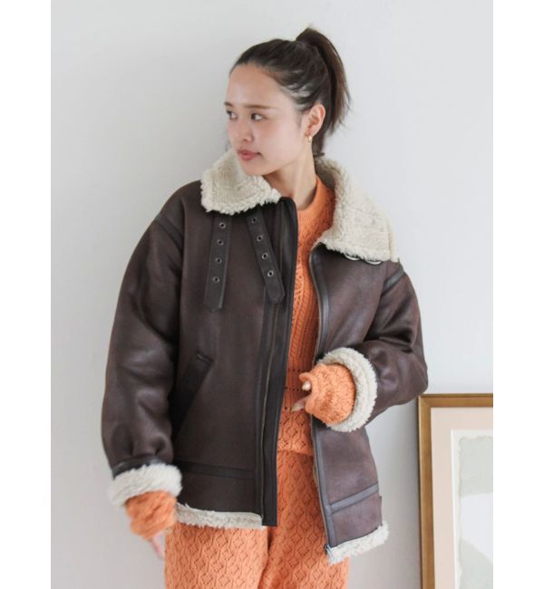 Ungrid「フェイクムートンボアブルゾン」|ブルゾン・スタジャン|