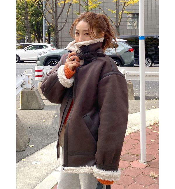 Ungrid「フェイクムートンボアブルゾン」|ブルゾン・スタジャン|