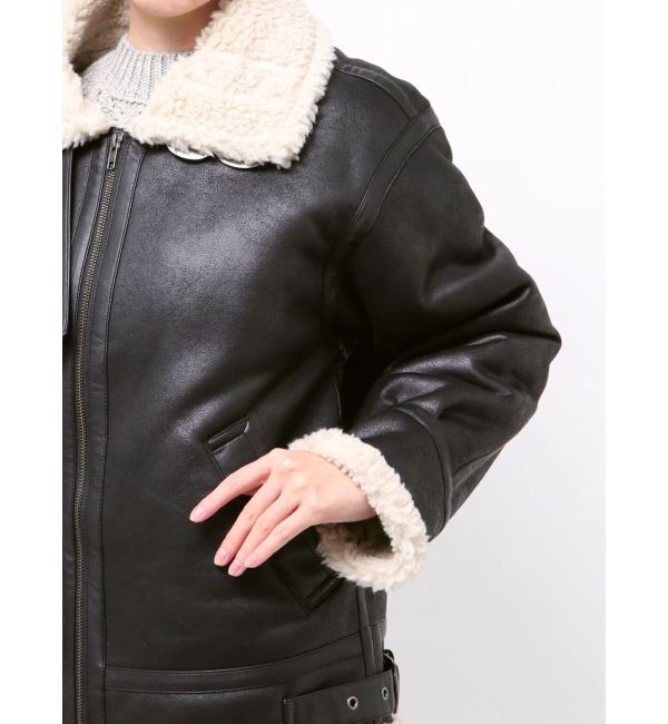 Ungrid「フェイクムートンボアブルゾン」|ブルゾン・スタジャン|