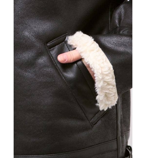 Ungrid「フェイクムートンボアブルゾン」|ブルゾン・スタジャン|