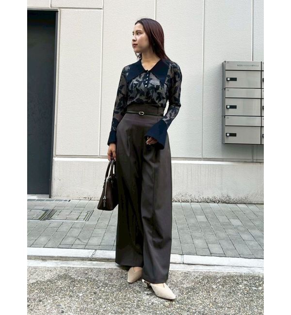 LAGUNAMOON「追加生産【WEB限定】シアージャガードビッグカラーニットプル」|ニット・セーター|