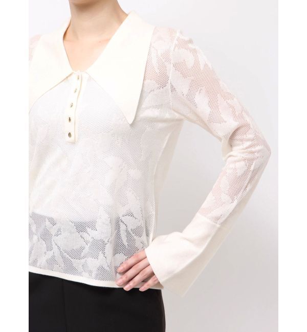 LAGUNAMOON「追加生産【WEB限定】シアージャガードビッグカラーニットプル」|ニット・セーター|