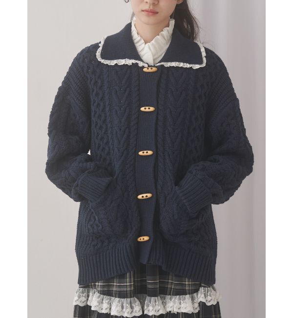 merry jenny「toggle button knit cardigan」|カーディガン|ネイビー