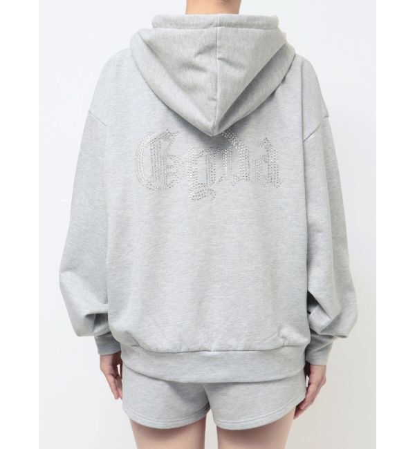 GYDA「BACK GYDAラインストーンラメパーカー」|カーディガン|