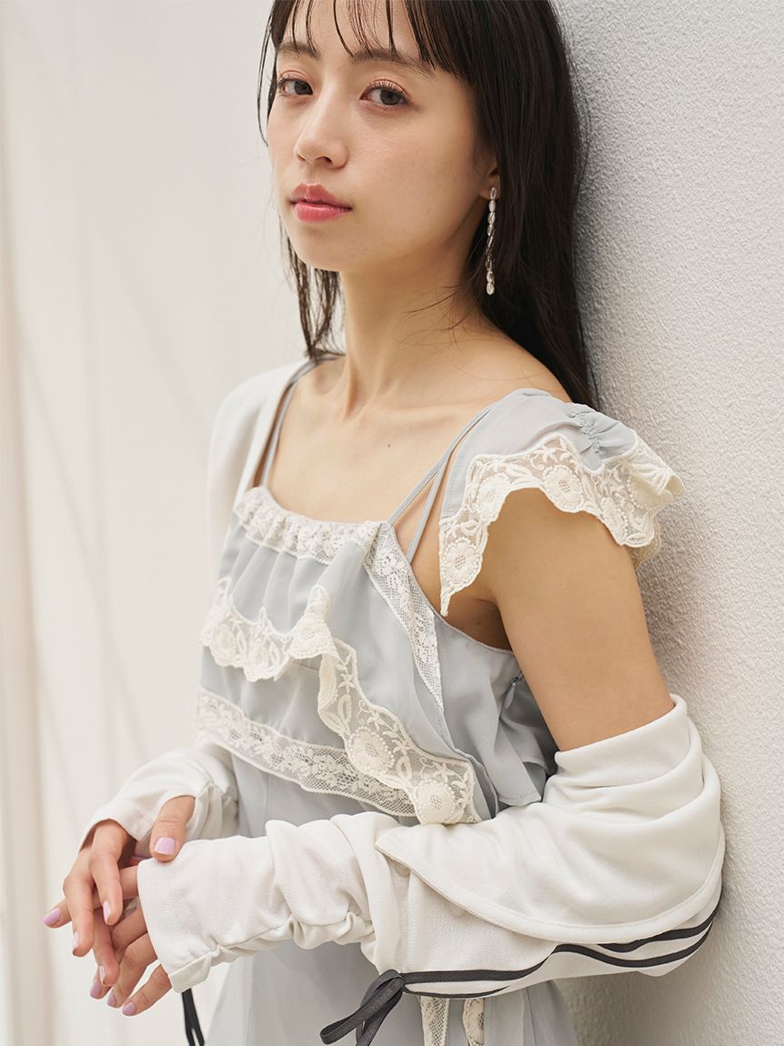 SNIDEL「シルキーシフォンレースキャミワンピース」|ワンピース|