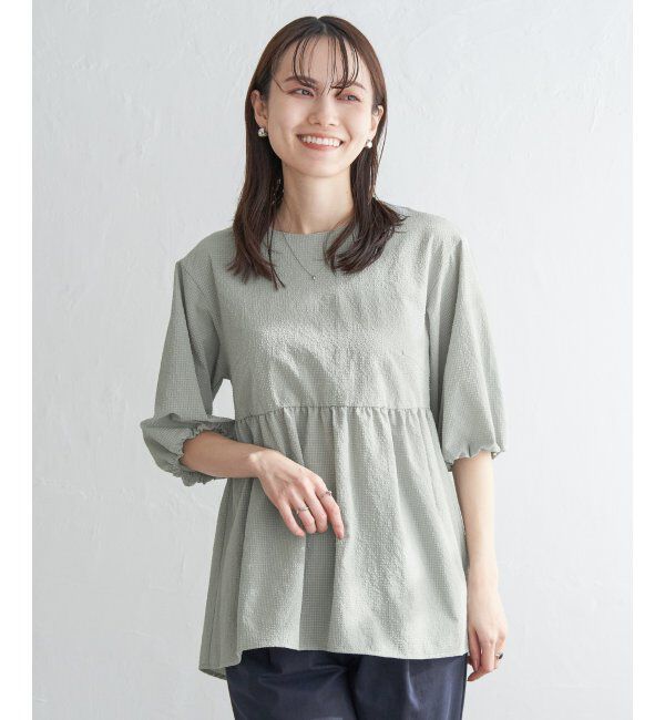 ikka「サッカーペプラムブラウス」|シャツ・ブラウス|