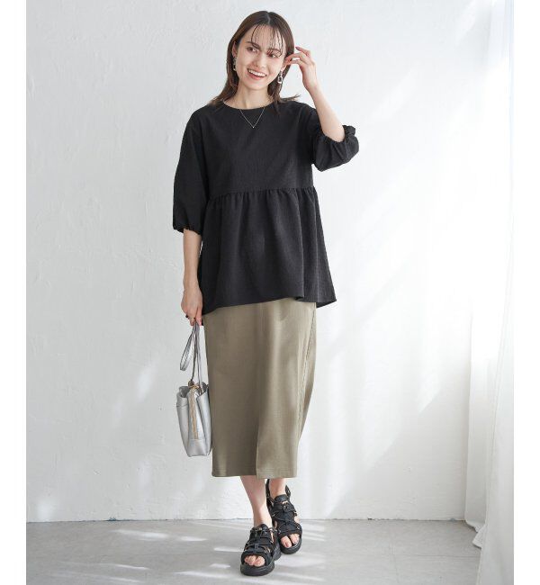 ikka「サッカーペプラムブラウス」|シャツ・ブラウス|