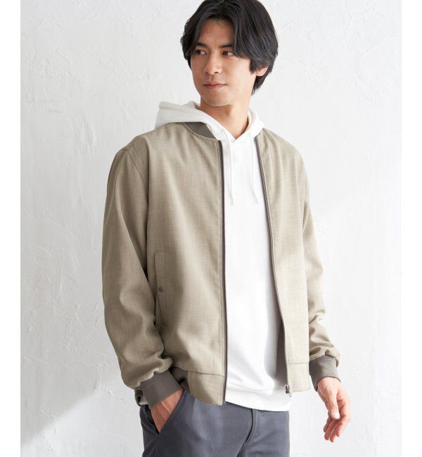 ikka「【雑誌MonoMax4月号掲載】イージーケアリネンライクブルゾン「小泉孝太郎さん着用モデル」」|ブルゾン・スタジャン|