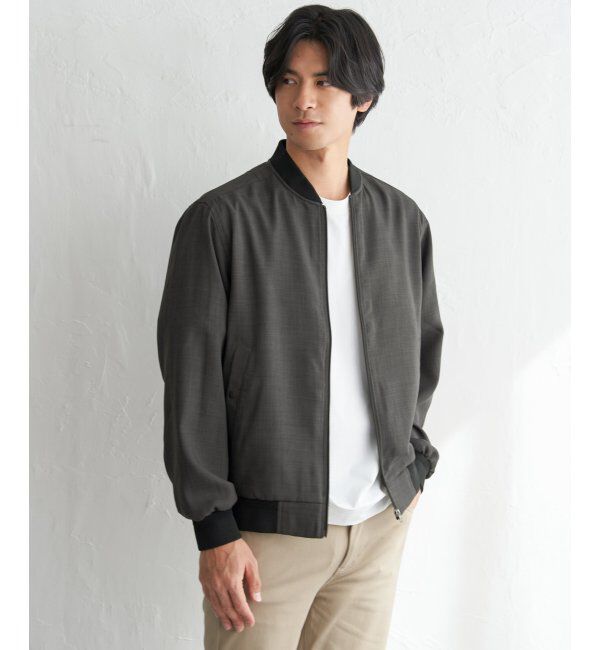 ikka「【雑誌MonoMax4月号掲載】イージーケアリネンライクブルゾン「小泉孝太郎さん着用モデル」」|ブルゾン・スタジャン|