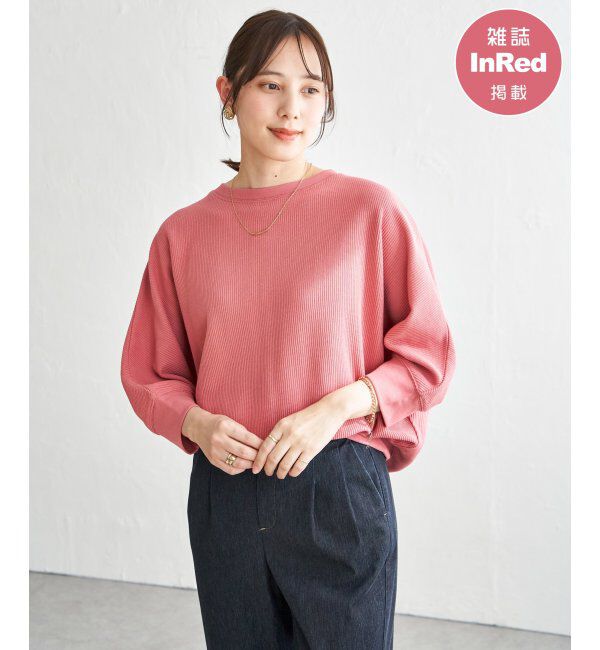 ikka「【雑誌InRed5月号掲載】タックフライスドルマンプルオーバー」|Tシャツ・カットソー|ピンク