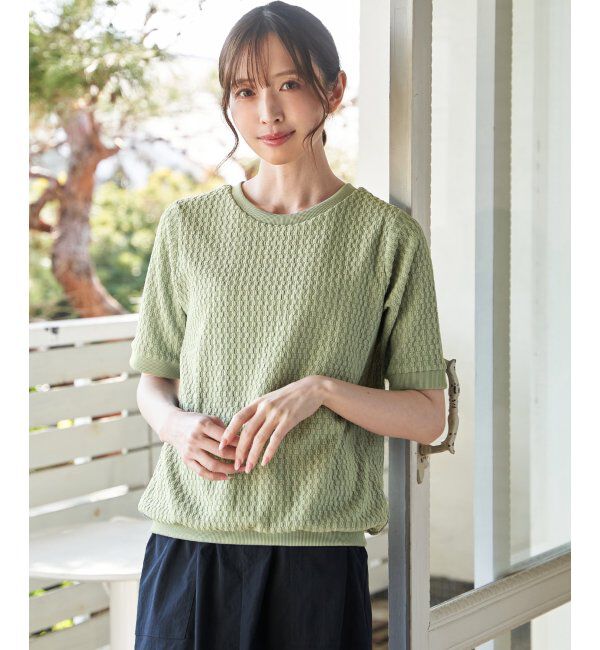 ikka「幾何学ジャカード半袖プルオーバー」|その他|