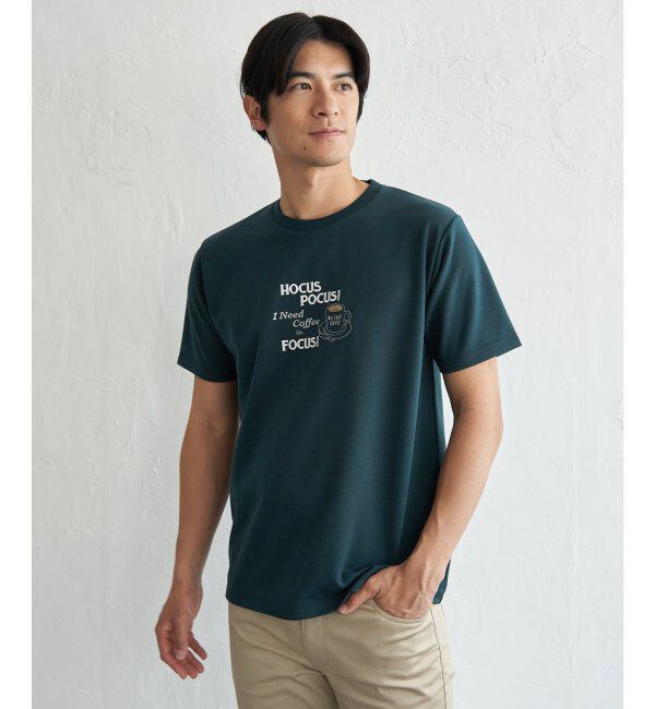 ikka「冷感ポンチ刺繍Ｔシャツ」|Tシャツ・カットソー|グリーン