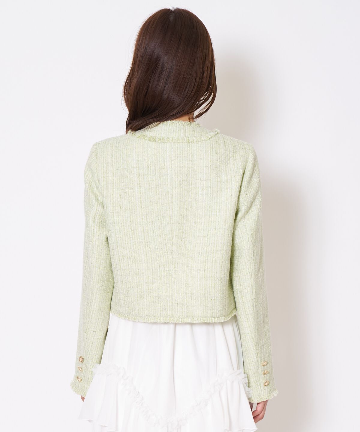 アンドクチュール「ツイードジャケット」|ノーカラージャケット|