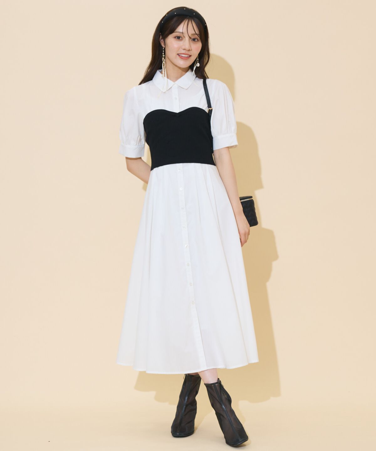 WILLSELECTION「ビスチェレイヤードタックシャツワンピース」|ワンピース|