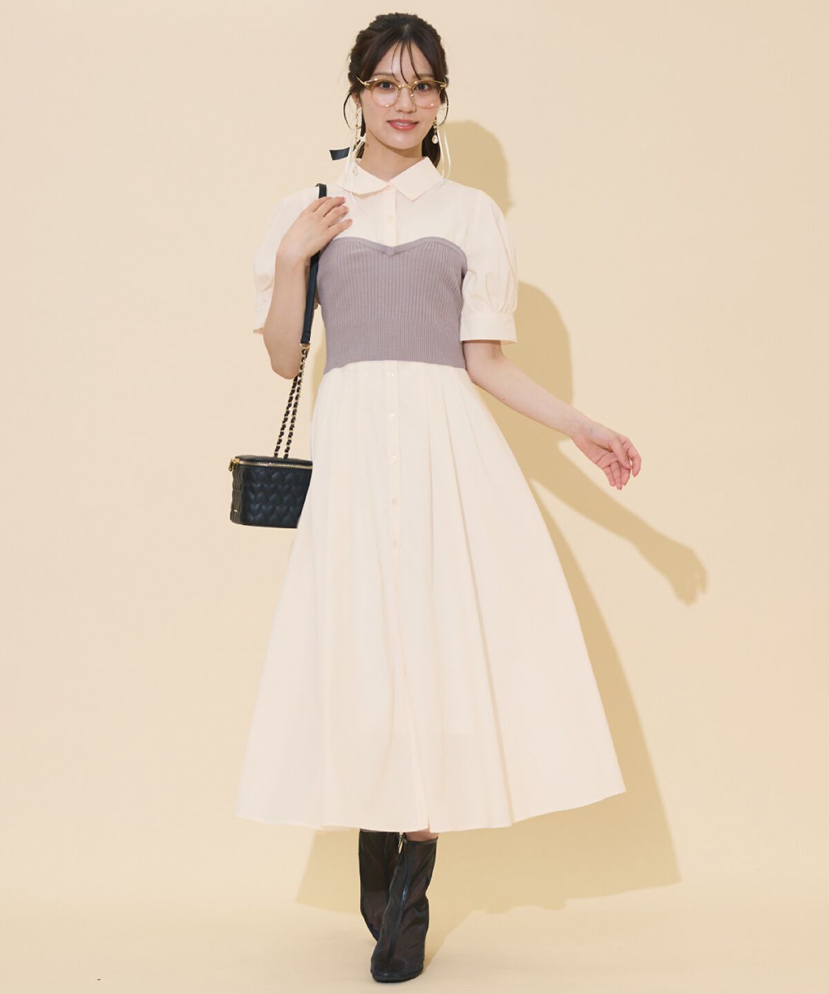 WILLSELECTION「ビスチェレイヤードタックシャツワンピース」|ワンピース|