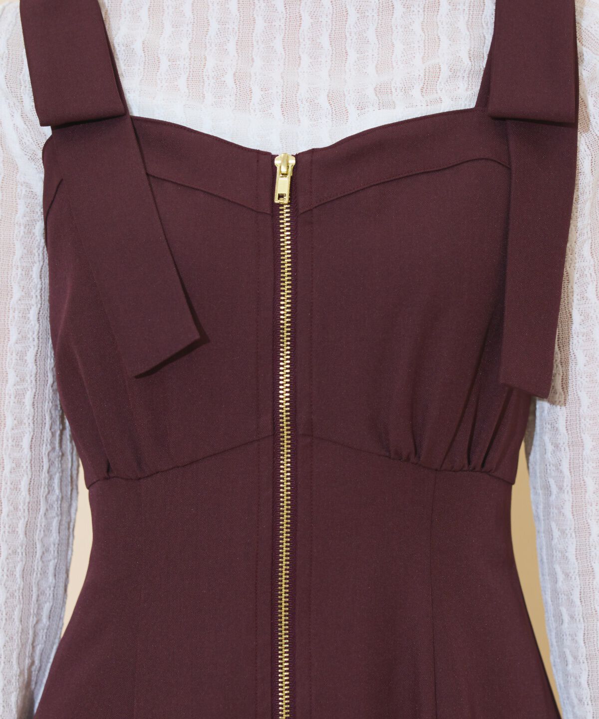 WILLSELECTION「ショルダーリボンフロントZIPワンピース」|ワンピース|