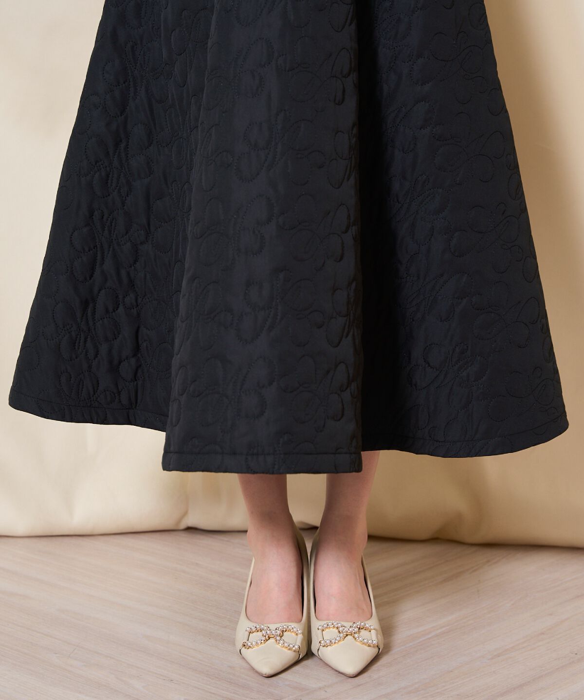 WILLSELECTION「キルティングボリュームフレアスカート」|フレア|