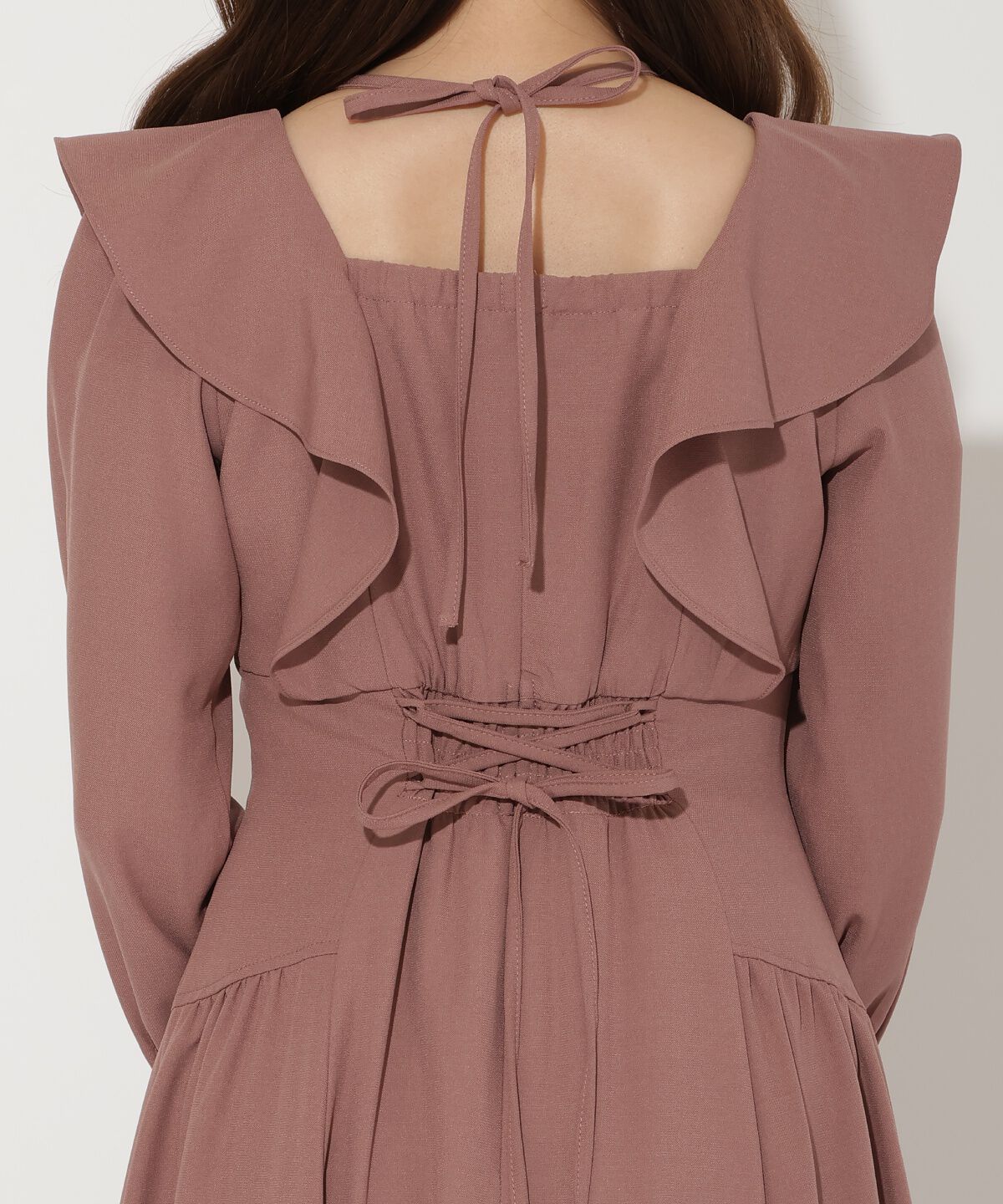 WILLSELECTION「ネックリボンギャザー切り替えワンピース」|ワンピース|