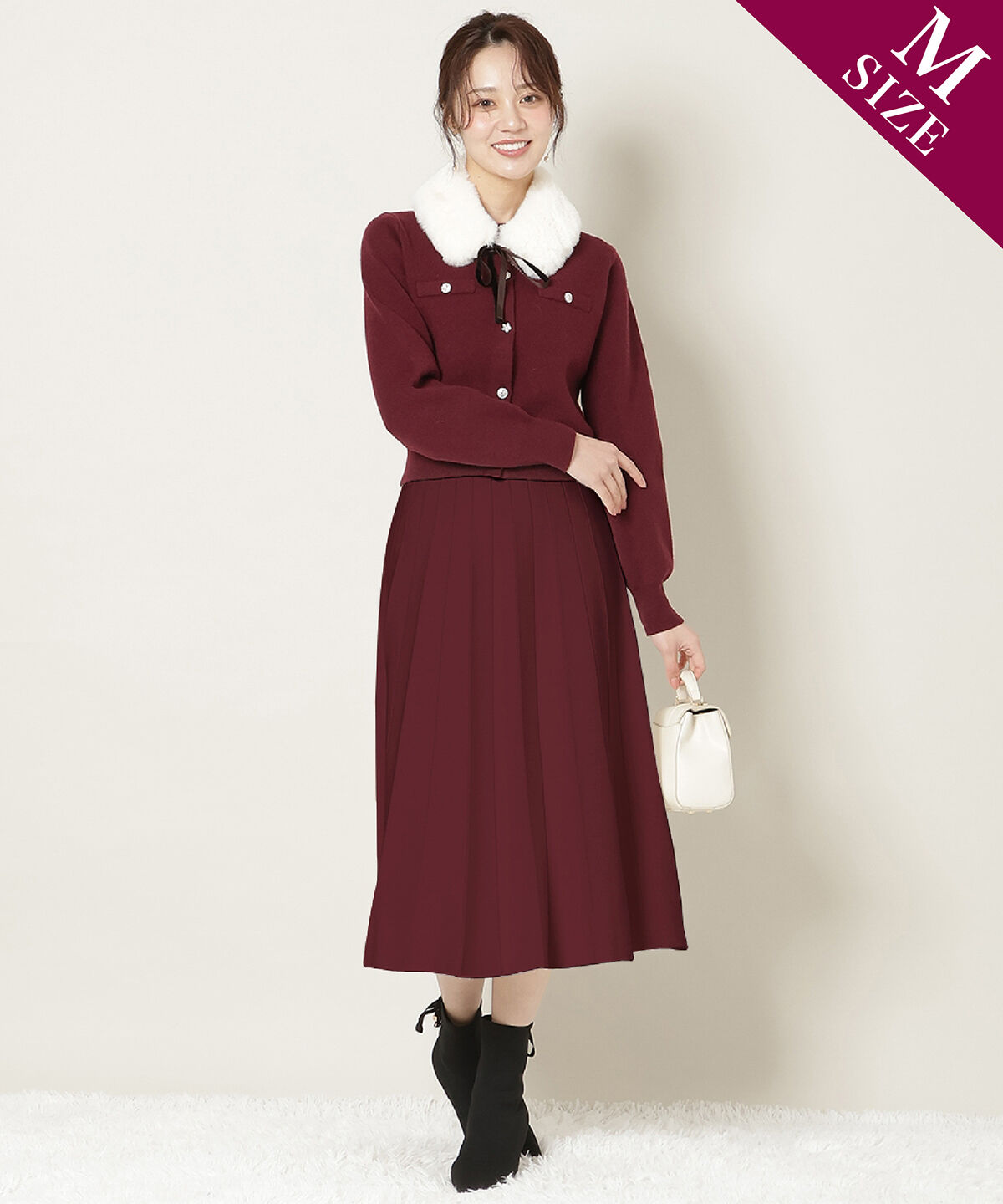 WILLSELECTION「ファーティペット付きニットSETUP」|ワンピース|