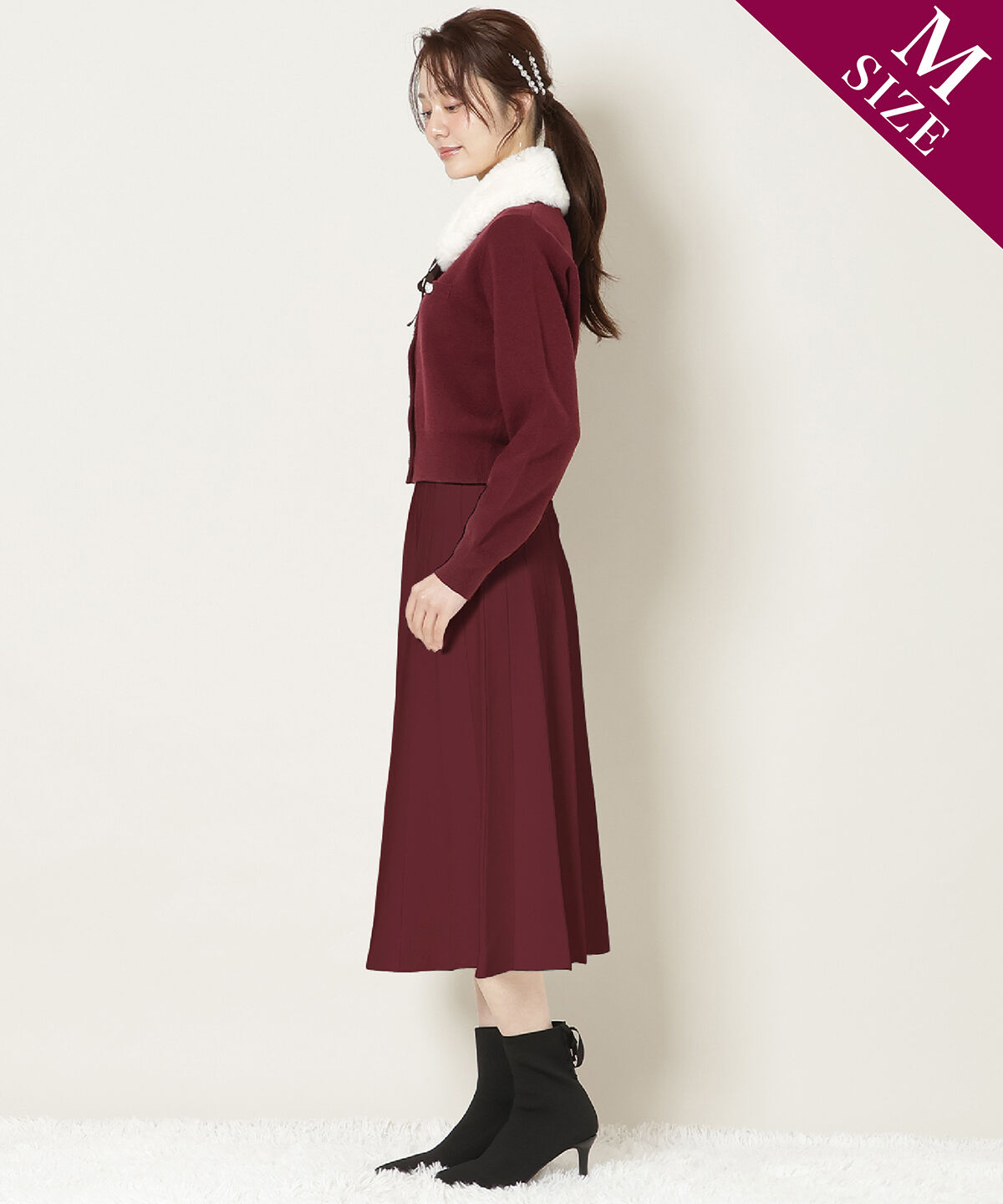 WILLSELECTION「ファーティペット付きニットSETUP」|ワンピース|