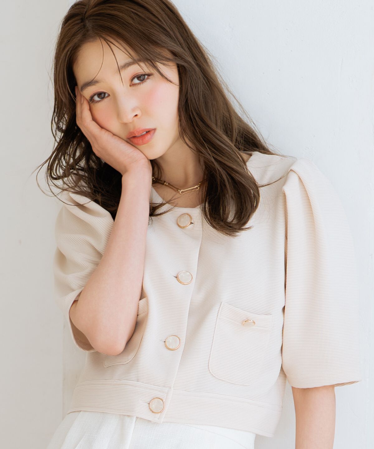 WILLSELECTION「ノーカラーポンチジャケット」|ノーカラージャケット|ﾗｲﾄﾍﾞｰｼﾞｭ