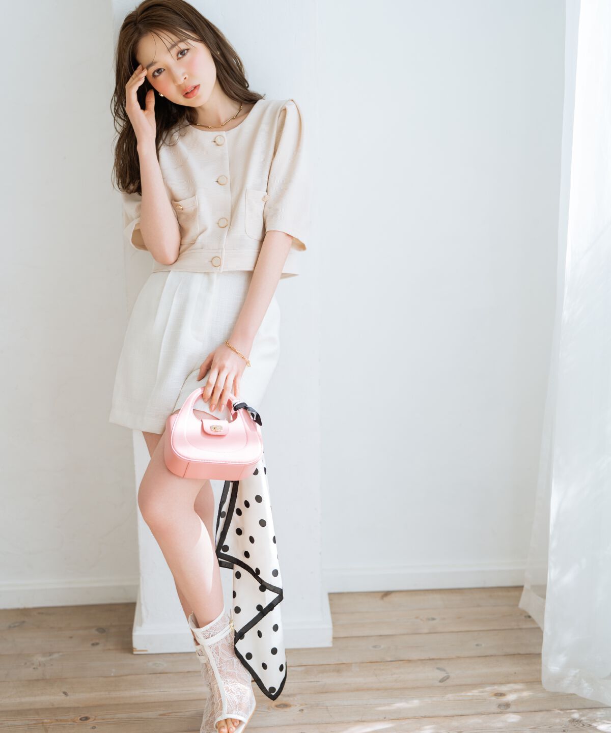 WILLSELECTION「ノーカラーポンチジャケット」|ノーカラージャケット|