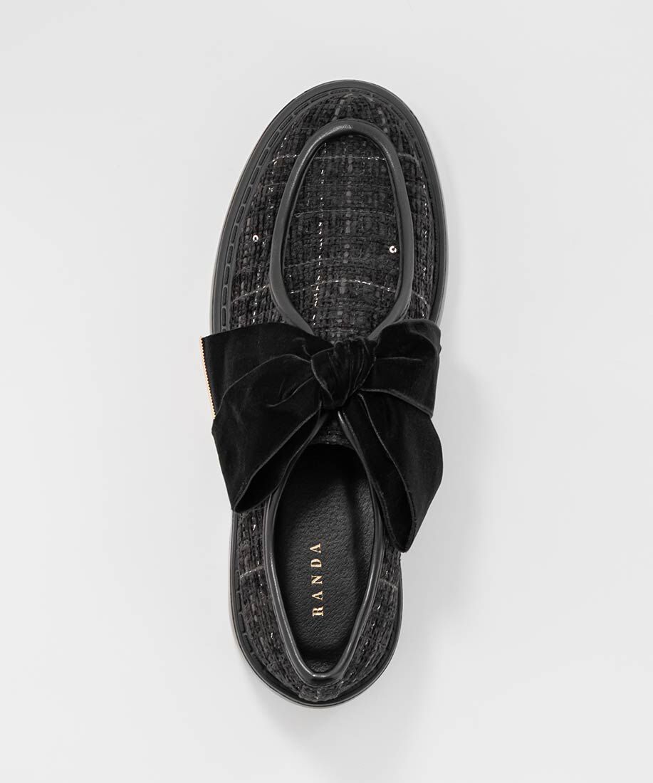  「ベロアリボンボリュームソールシューズ」|ローファー|