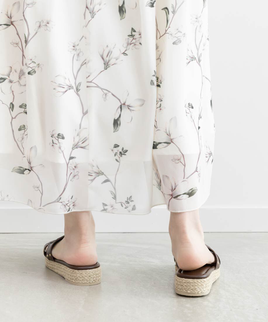  「エンボスモノグラムジュートサンダル」|パンプス|