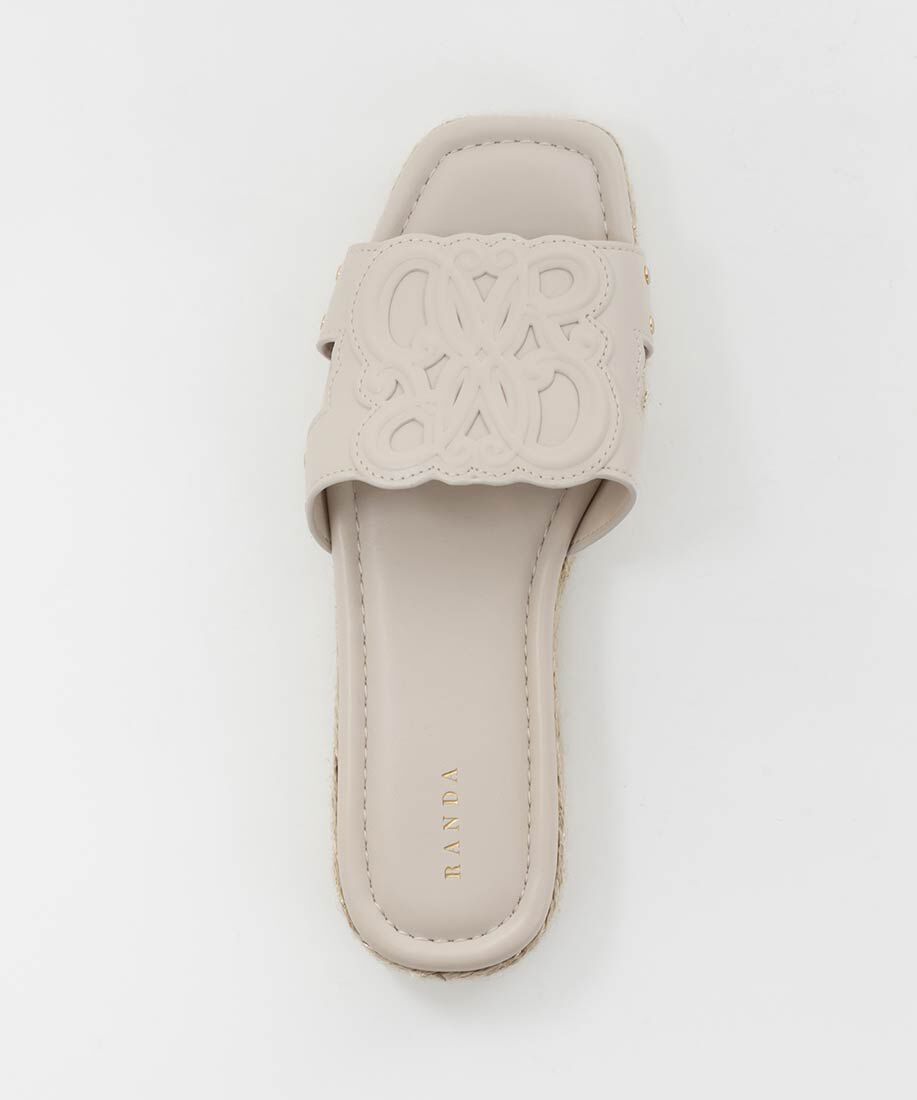  「エンボスモノグラムジュートサンダル」|パンプス|