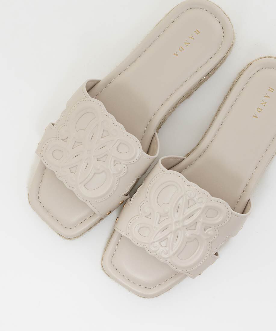  「エンボスモノグラムジュートサンダル」|パンプス|