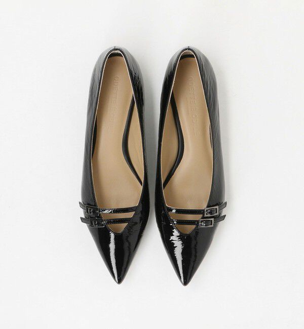 ODETTE E ODILE「ダブルベルトポインテッド フラット10&uarr;」|パンプス|BLACK