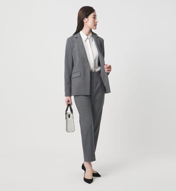 UNITED ARROWS「ダブルクロス スリムパンツ ‐ストレッチ ウォッシャブル‐」|スラックス|