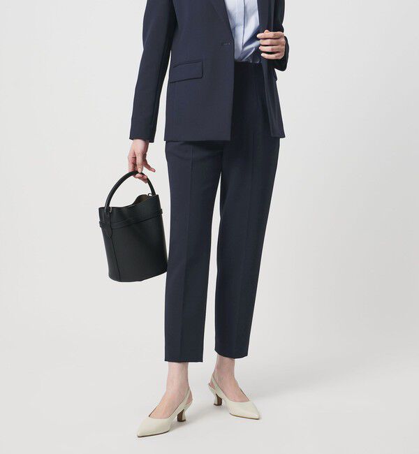 UNITED ARROWS「ダブルクロス スリムパンツ ‐ストレッチ ウォッシャブル‐」|スラックス|