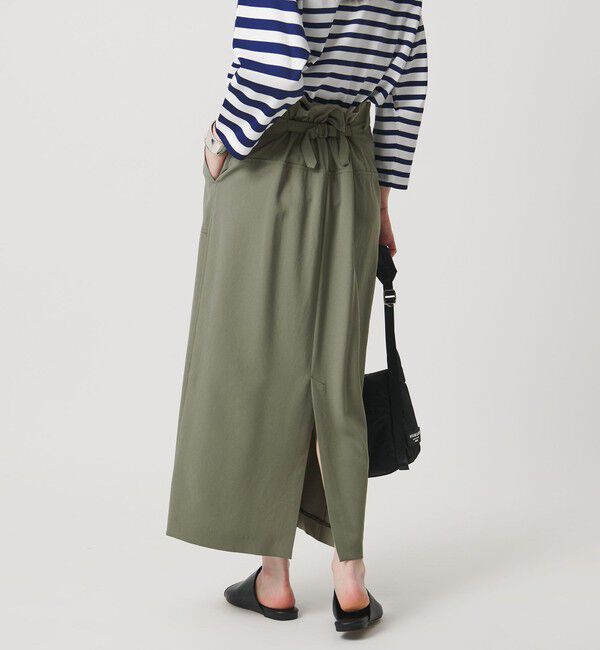 UNITED ARROWS「アセテートポリエステル ベイカースカート」|タイト|OLIVE