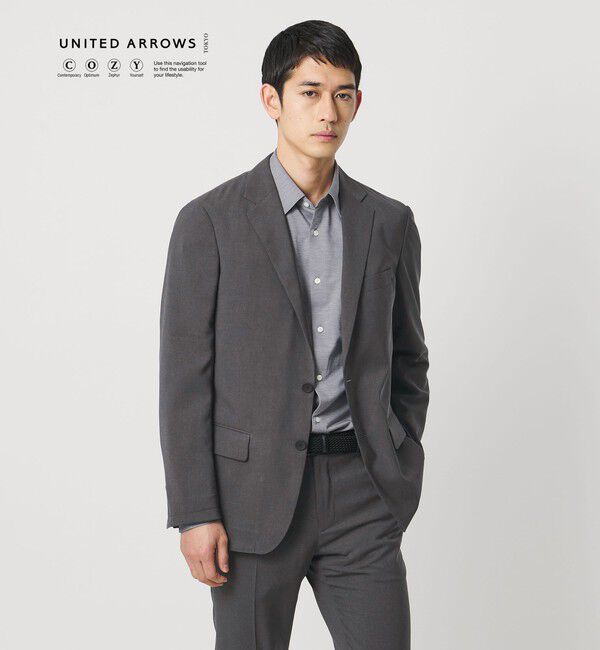UNITED ARROWS「ウールルック 2ボタン シングル テーラードジャケット UA COZY　ウォッシャブル　ヨコストレッチ」|テーラードジャケット|DK.GRAY